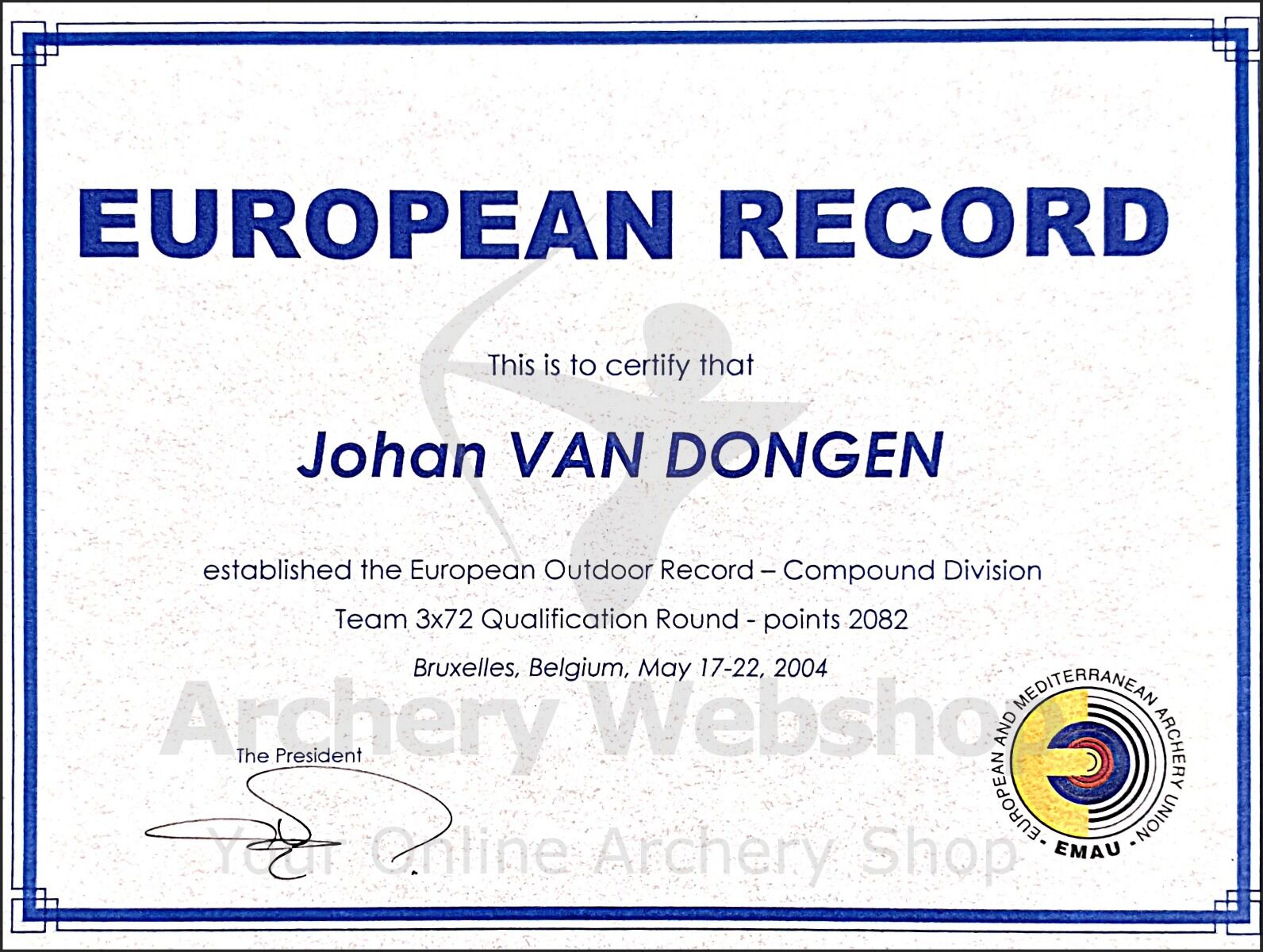 European Record Johan van dongen