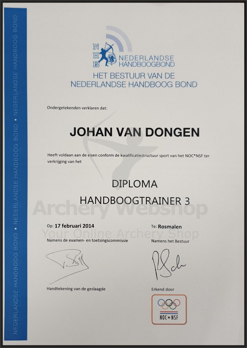 trainer level 3 Johan van Dongen