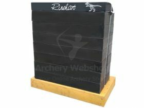 The Rinehart Brick Wall System features durable bricks measuring 4 inches high, 15 inches deep, and 30 inches wide. With a modular design, these bricks allow for easy customization and rearrangement to extend the target's life. Ideal for archery practice,
