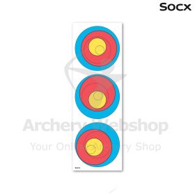 Close-up view of the SOCX Differential Learning Target Face Dynamic showing a variation-based training design for archers. The target encourages adaptation by presenting subtle visual differences that challenge standard aiming habits and improve concentra