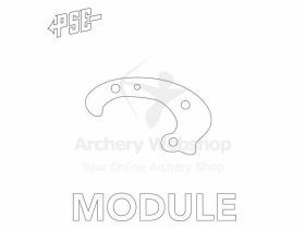 Close-up of the PSE Module EC Evolve with adjustable 65%-75% let off, designed for compatibility with EV Evolve cams, providing higher holding weight for enhanced control and precision in archery."