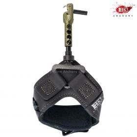 Hawk Flex single sear release featuring a 440C stainless steel open hook, an angled forward trigger, and adjustable travel. Includes a patented flex connector for infinite length adjustment and a NEW padded wrist strap for added comfort. Test before buyin
