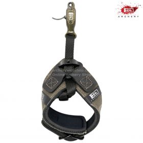 Rook Flex dual-jaw release featuring a black stainless steel load jaw, anodized guide jaw, and a curved trigger for precision. Includes a patented flex connector with infinite length adjustment and an OD green wrist strap. Test before buying at Archery Se
