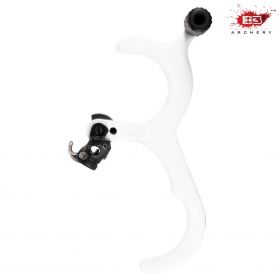 B3 Archery Ghost hinge-style release with a micro-adjustable moon system and an integrated thumb peg for better handling. Textured coated grip for enhanced control. No rubber bands required with the auto hook return system. Ideal for serious archers. Cont