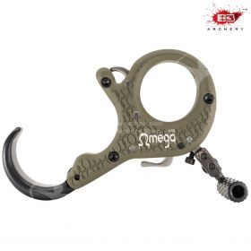 B3 Archery Omega Pro thumb-sear release with an ergonomic radiused aluminum handle, textured finish, and customizable thumb bars. Features tension and travel adjustability, hardened stainless steel internals, and Pro hook and knub attachments. Contact us 