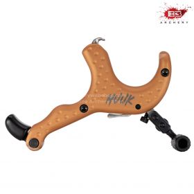 The Huuk thumb button release by B3 Archery features a multi-sear open hook system, an adjustable three-finger handle, and a hand-polished stainless steel hook. Provides precision and comfort with travel and tension adjustments.