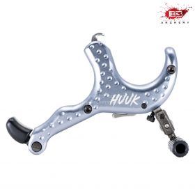 Huuk by B3 Archery is a customizable thumb button release with a fully radiused, adjustable handle system. Features a hardened stainless steel sear, open hook design, and adjustable thumb placement. Includes buckle strap adapter for added control. Test be