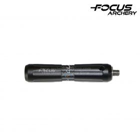 Focus Archery Extender Performance, durable carbon 4" extender, designed to optimize balance and vibration reduction for low to mid-poundage bows when paired with side stabilizers and V-bar.