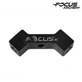 Focus Archery V-Bar Performance in black, with 5/16-24 UNF threading, machined for accuracy, compatible with stabilizers, providing enhanced bow stability and shot precision for archers.