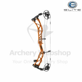 Side profile of the Elite Allure 2024 bow showing fiberglass limbs and Precision Grip. Featuring Delta VRT vibration technology and ¼-inch draw-length adjustments. 31 in (78.7 cm) axle-to-axle, 6.25 in (15.9 cm) brace height. Engineered for serious female