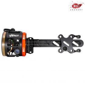 Exact Hunter by B3 Archery, a high-performance sight designed for bowhunters. Features four steel pins with fiber retention, a micro-adjust windage system, and a light mount system. Available in standard .019 pin size. Test before buying at Archery Servic