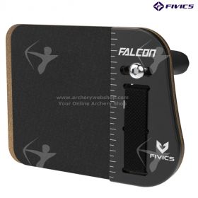"Fivics Falcon Barebow Finger Tab: Crafted for barebow archery, offering stability and precision with Cordovan Leather construction. Available in multiple sizes and orientations for consistent and accurate shots."