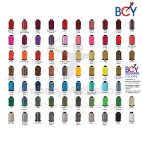 Spool of 452Xtra bowstring material displayed in a workshop environment, emphasizing professional string-building use. The image showcases clean winding, smooth texture, and high material density. Designed for compound and recurve bows above 30 pounds (13