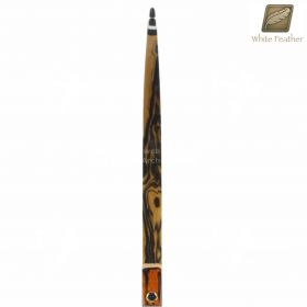 Top-down view of the White Feather Gallina limbs, made from laminated wood and fiberglass. Built for a 64″ (162.6 cm) fieldbow setup, these limbs offer screw-fit attachment and a natural finish for traditional style archers.
