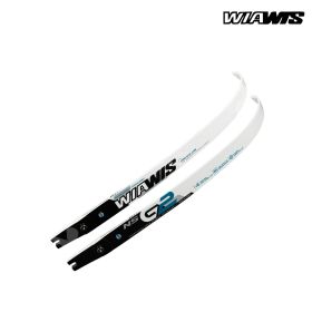 Image of the Win&Win Wiawis NS-G2 Foam recurve limb displayed against a neutral background, highlighting its carbon finish and streamlined limb profile. The limb surface shows the refined high modulus carbon structure designed to enhance torsional stabili