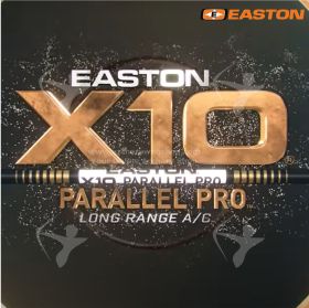 Image of Easton X10 3.2MM Parallel Pro arrow components arranged for clear viewing. The photo displays the tungsten one-piece points, stainless break-off points, X10 pins, nock collars, and pin nocks sized to fit the 3.2 mm diameter shafts. Each component
