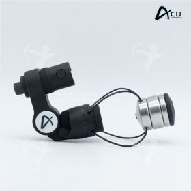 Studio image of the S.O.S. Pro Direct displayed with included tuning weights. Lighting highlights adjustment hardware, swivel joints, and weight interfaces. The clean presentation emphasizes modularity, durability, and performance-focused engineering inte