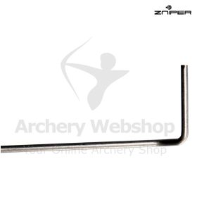 The Zniper Replacement Wire BiDrop shown in this image is a precision stainless spring steel replacement wire designed specifically for the ZNIPER BiDrop arrow rest. The wire is manufactured from 1.5 mm spring steel, approximately 0.059 in, providing the