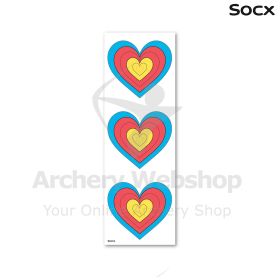 SOCX Differential Learning Target Face Valentine Edition featuring a heart-shaped design created to challenge traditional archery aiming habits. The unique target encourages archers to adapt visual focus, refine shot execution, and develop stronger awaren