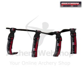 "MAXIMAL Double Armguards 30cm Redline - Polyester 600D material with four fasteners for secure attachment. Ideal for beginner archers seeking extra coverage."