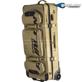 "POWR Trolley Recurve Case with Black Logo - 98 x 40 x 30cm, 7.3kg - Reinforced casing, durable 1680D Nylon shell - Internal mesh pockets, stabilizer straps, soft bow divider - Multiple front pockets, TSA lock, oversized wheels - Available in gray, blue, 