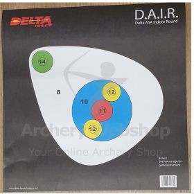 Elevate your training sessions with the Delta ASA Indoor Round (D.A.I.R.) target, specifically designed for use in multiple individual and team competitions, offering a versatile and engaging practice experience.