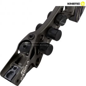 Vygo V2 mounted on ILF limbs, showing full compatibility with high-end archery setups. Includes balance weights for optimized barebow control.