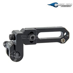 Avalon Classic Blade Arrow Rest in black, available in two fixed models — one RH and one LH, not convertible. Aluminum construction with four interchangeable blades: 4 mm (0.16 in), 5 mm (0.20 in), and 7.7 mm (0.30 in) sizes. Designed for compound bows, p